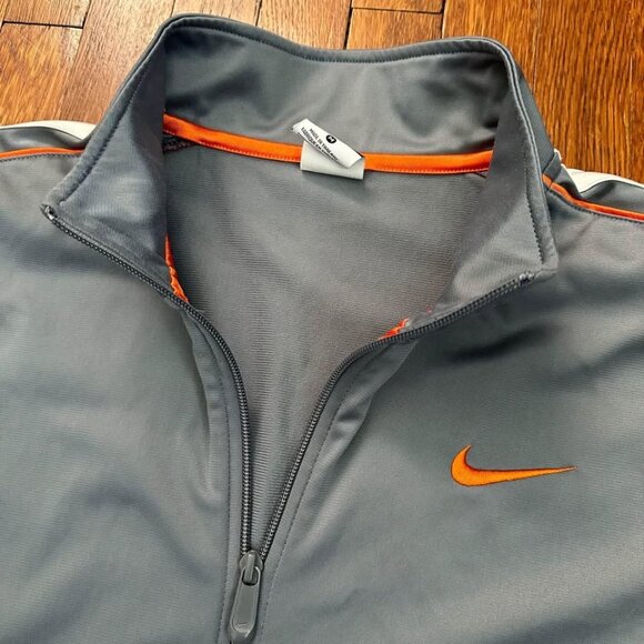 Nike Mens Jacket Gray Orange Full Zip Up Pockets Mock Neck Track Active … - Picture 6 of 9
